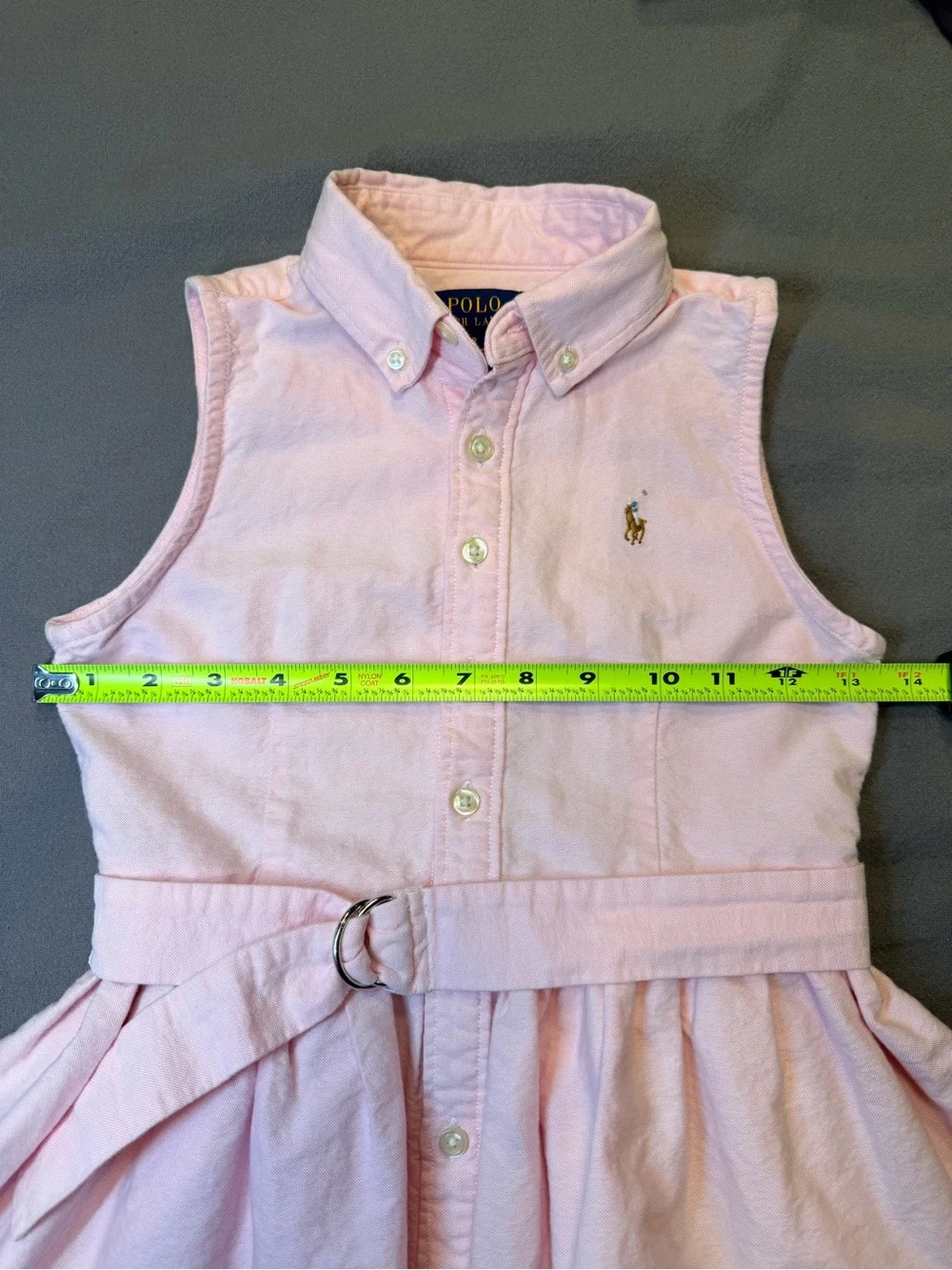 Ralph Lauren Sleeveless Pink Fit And Flare Dress Little Girls Size 8 100% Cotton